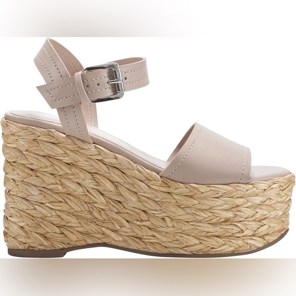 Marc‎ Fisher Burian Espadrille Wedge Dress Sandals Size 10 - Light Natural - NWB - Picture 2 of 11